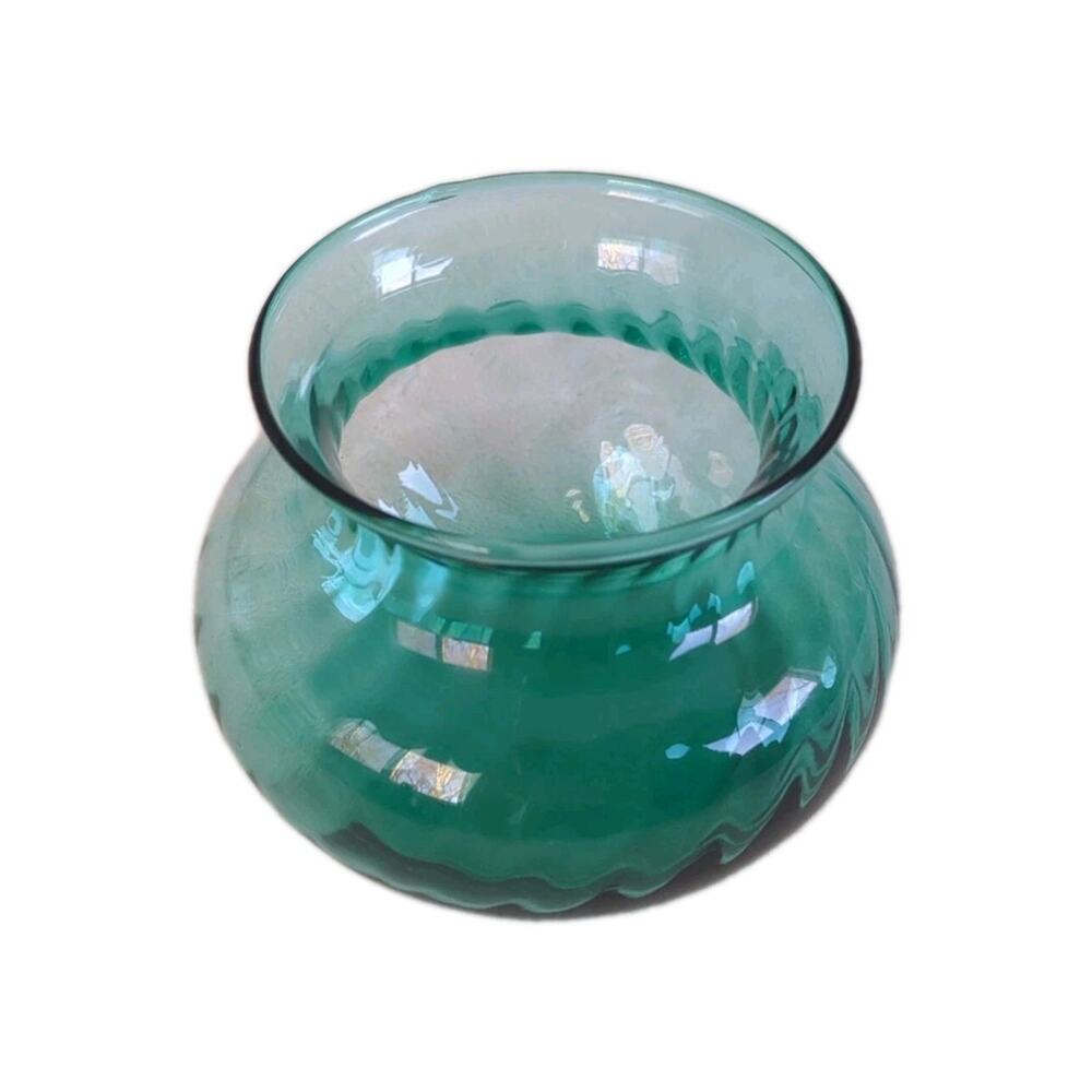 Vintage Indiana Glass Evergreen Swirl Vase